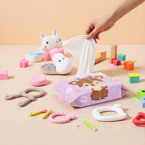 Lingettes humides pour bébé, 24 unités, douces, non parfumées, pour bébés, articles de nettoyage ménager, matériau non tissé - Product Image 1