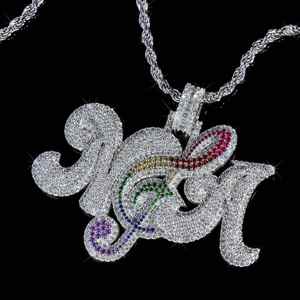 Charm Personalizado con Inicial, Estilo Hip Hop, Chapado en Oro de 14K sobre Plata 925 con Moissanita VVS, Joyería de Regalo con Brillo - Product Image 2