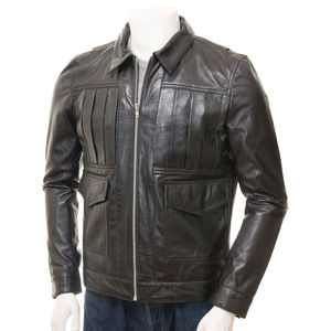 Chaqueta Urbana Ligera de Aspecto Cuero Premium, Impermeable y Ecológica para Invierno con Logotipo Frontal - Product Image 1