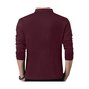 Manufacturer Men Casual <b>Shirts</b> Slim Fit Long Sleeve <b>Mandarin</b> <b>Collar</b> Formal Horn Button Polyester/Cotton Quick Dry OEM Service - Product Image 4