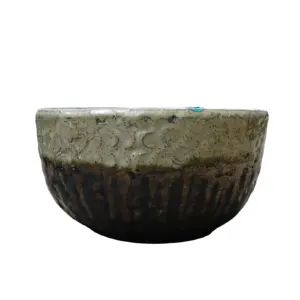 IndorVN Glazed Ceramic Collection Vietnam Ball Floor Boughpot Mediterranean Style Green Brown Garden Supplies Flower Pots