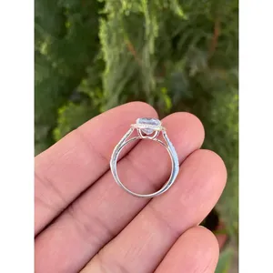925 <b>Silver</b> Boho Romantic <b>Statement</b> <b>Ring</b> with Aquamarine Oval Cut Natural Stone Rhodium Plated Platinum for Engagement - Product Image 4