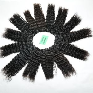 100% brut indien naturel cheveux bouclés Extensions femmes noires Machine Double cuticule aligné trame vague d'eau pas cher cheveux humains - Product Image 6