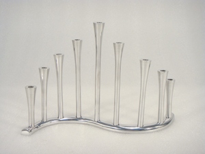 Pure Aluminium Satin Silver Shine <b>Candle</b> Holder 9 Pillar Big & <b>Small</b> Holder for Home Hotel Restaurant Decorative Item - Product Image 2