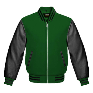 Logo personnalisé Laine Chenille Broderie Baseball Letterman Vestes Hommes Vintage Blanc En Cuir Manches Varsity Veste - Product Image 1