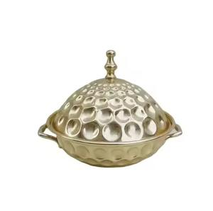 Newly Arrived Handcrafted Aluminum Date <b>Serving</b> <b>Bowls</b> Gold Plated <b>Lid</b> Eco-Friendly Durable Modern Design for Restaurants Hotels - Product Image 1