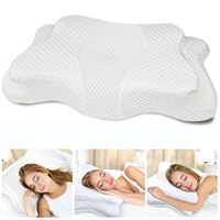 Bantal serviks busa memori untuk leher & penghilang nyeri bahu, dukungan kontur ergonomis untuk Tidur samping/perut/punggung