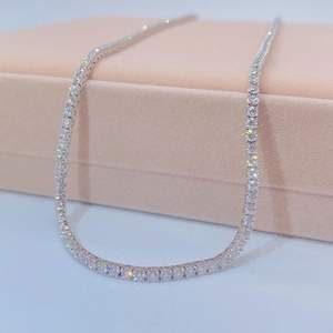 โซ่ฮิปฮอปเทนนิสสีขาวชุบทองด้วยเงิน925 - Product Image 4