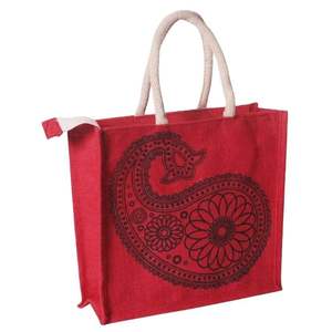 Custom Eco Large Natural <b>Jute</b> <b>Tote</b> Black <b>Bag</b> With Company Logo - Product Image 5