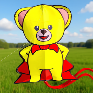 Bdt Cometa de una línea con diseño de oso, línea de 30m, 70x74cm, juguetes para exteriores - Product Image 3