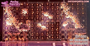 Mur de bougie Unique pour réception de mariage, scène élégante de mariage, installation de mur de bougie en métal, plus joli mur de bougie de scène de mariage - Product Image 2