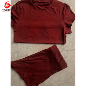 T-shirt d'été pour femmes avec ensemble court, ensemble court deux pièces pour femmes, design personnalisé et impression de logo, services OEM - Product Image 5