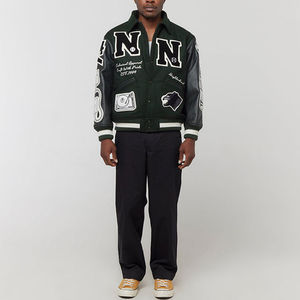 เสื้อแจ็กเก็ตเบสบอลผู้ชายปักลายกำมะหยี่ขนาดใหญ่พิเศษเสื้อแจ็คเก็ตบอมเบอร์ตัวอักษร - Product Image 5