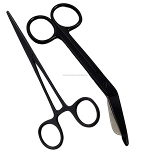 Tijeras Hemostáticas Negras de Acero Inoxidable, Set de Instrumentos Quirúrgicos Ortopédicos Manuales para Uso Médico Quirúrgico en Hospitales y ORL - Product Image 2