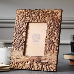 Buy handmade wooden photo frame for living room decoration with <b>vintage</b> rustic farmhouse style design for family pictures - Product Image 1