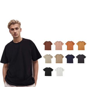 Venta al por mayor de alta calidad transpirable 220g 70% algodón 30% poliéster CVC Unisex hombres mujeres logotipo personalizado liso cuello redondo Camiseta para hombres - Product Image 1