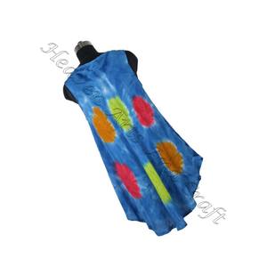 Otoño ropa de playa Boho largo sin mangas Retro Hippie Tie Dye hombro mujeres Bohemia cuello redondo señoras sin mangas Maxi vestido - Product Image 2