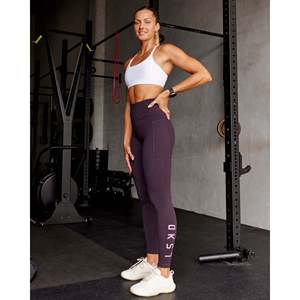 Leggings Deportivos de Cintura Alta con Bolsillos - Talle Ultra Alto, Largos, Transpirables, Tallas XXS a M - Color Ciruela Medianoche - Color Malvavisco - Product Image 4