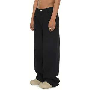 Rue élastique Jeans hommes Denim Cargo pantalon lavage couleur unie Multi poches décontracté taille moyenne pantalon Slim Fit usage quotidien Joggers - Product Image 6