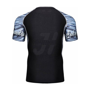 Camisa de compresión MMA de manga corta personalizada, precio al por mayor, secado rápido, ropa de artes marciales de secado rápido - Product Image 2