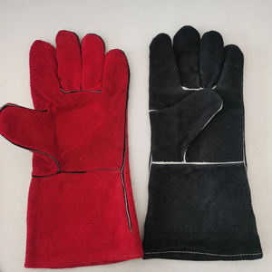 Guantes de soldadura de piel de vaca Guantes de trabajo de cuero resistentes al calor Guantes de seguridad resistentes para patios de soldadura de construcción industrial - Product Image 3