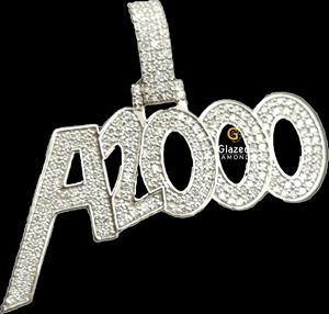 Colgante de letra Hip Hop de Plata de Ley 925 totalmente helado con diamantes cultivados en laboratorio cortados accesorio destacado para fiestas - Product Image 2