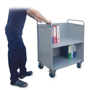 Silent Four-<b>Wheel</b> Double-Tier File <b>Trolley</b> with Comfortable <b>Wheels</b> - Product Image 2