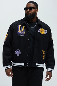 Veste universitaire tendance OEM pour hommes, broderie en chenille respirante, veste universitaire de basketball d'équipe américaine personnalisée - Product Image 3