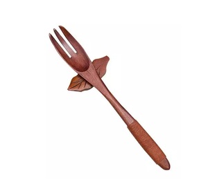 Juego de cubiertos de metal de dos nuevo diseño juego de cubiertos con mango de madera nuevo servidor de ensalada para ensalada nuevo juego de cubiertos duradero de gran venta - Product Image 6