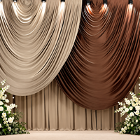 Housse de cadre arqué en U pré-arranglée une pièce en Spandex extensible et soie de lait avec manches drapées pour cabine photo de mariage et d'anniversaire