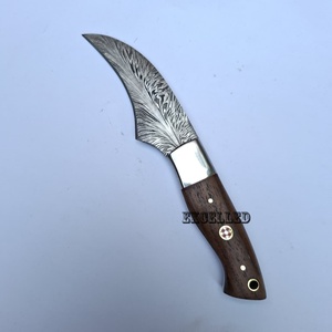 Design personnalisé fait à la main motif de plumes en acier Damas couteau Skinner lame fixe couteau de chasse et de survie couteau d'extérieur - Product Image 4