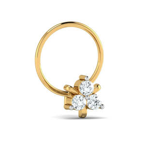 Children's Gold-Plated Stainless Steel Ball <b>Nosepin</b> with Zircon Crystal Pearl - Product Image 4