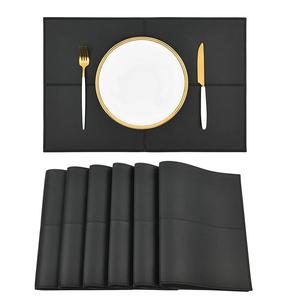 Eco-friendly <b>Leather</b> <b>Placemats</b> New Style Luxury Decorative <b>Leather</b> Table Mats Sets <b>Placemats</b> for Restaurant Use - Product Image 5