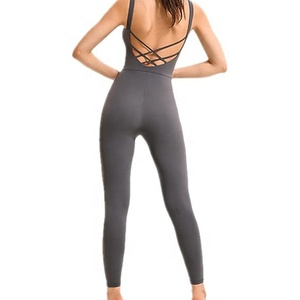 จั๊มสูทเอวสูงสำหรับผู้หญิงเนื้อผ้าคอตตอนระบายอากาศได้ดีชุดออกกำลังกายเล่นโยคะฟิตเนสของผู้หญิง - Product Image 6