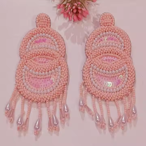 ต่างหูปักรูปนกทำด้วยมือหลากสีเครื่องประดับช่างฝีมือโบโฮพร้อมงานถักเกลียวที่สลับซับซ้อนน้ำหนักเบา - Product Image 3