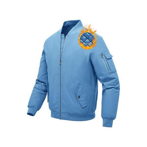 Chaquetas de bombardero de invierno para hombre de alta calidad con impresión de logotipo personalizado, talla XL, cremallera completa, estilo de calle, precio al por mayor - Product Image 4