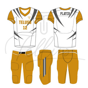 Nouvelle conception Uniforme de football américain pour adultes Manches courtes Séchage rapide Anti-UV 100% polyester Vente en gros Personnalisé - Product Image 2