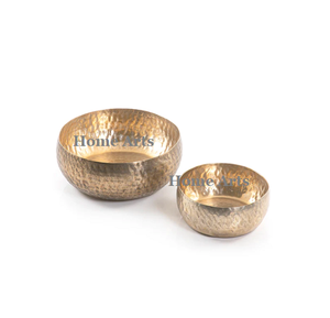 Set of 2 Different Sizes <b>Dessert</b> Bowl Bestest Quality Aluminum Hammered <b>Dessert</b> Chocolates Bowl By Home Arts - Product Image 2