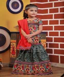 Nuevo atractivo último diseñador niños Lehenga Choli bordado trabajo con Red Dupatta encaje borde Ny Ropa Étnica ropa - Product Image 1