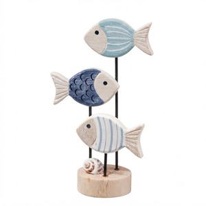 Escultura de Pez de Madera Hecha a Mano, Decoración Costera para el Hogar, Adorno de Mesa, Decoración para Sala de Estar, Diseño Artístico 100% Artesanal - Product Image 1