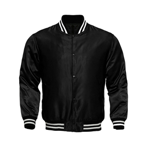 Chaqueta con letras de alta calidad para hombre, lana 100%, cuero Real, invierno, diseño personalizado y Color negro, chaqueta con letras para hombre - Product Image 5