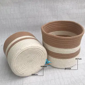 Whosale畅销书2023套装棉绳储物洗衣篮，高品质和最便宜的价格从越南手工制作