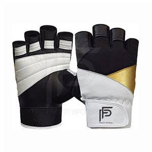 Gants de fitness unisexes de la meilleure qualité Gants de sport de sécurité Fida avec dos en cuir et maille pour l'entraînement en salle de sport en polyester - Product Image 1