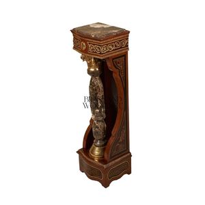Columna Decorativa de Madera de Lujo con Pedestal y Centro con Efecto Mármol - Product Image 4