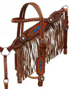 Haute qualité fait à la main 100% cuir de vache Western perlé Headstall et collier de poitrine ensemble avec fabricant de sangle Wither - Product Image 5