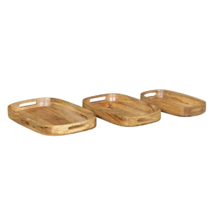 Bandeja Rectangular de Madera de Mango Maciza de la Más Alta Calidad con Asas, Bandeja de Servicio Hecha a Mano para Cocina, Suministros para Hoteles en Oferta - Product Image 3