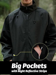 Chaqueta Cortavientos Informal con Capucha Hydro Lock, Impermeable, Transpirable, Cortavientos, de 2 Piezas, para Hombre, Reversible, Ligera, Sólida - Product Image 5