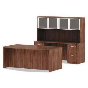 Alera Valencia Series Bow - Mueble de recepción moderno con frente en arco, color nogal, 71 pulgadas. X 41.38 Pulgadas X 29.63 Pulgadas 71 Pulgadas X 41.38 Pulgadas X 29.63 Pulgadas - Product Image 4