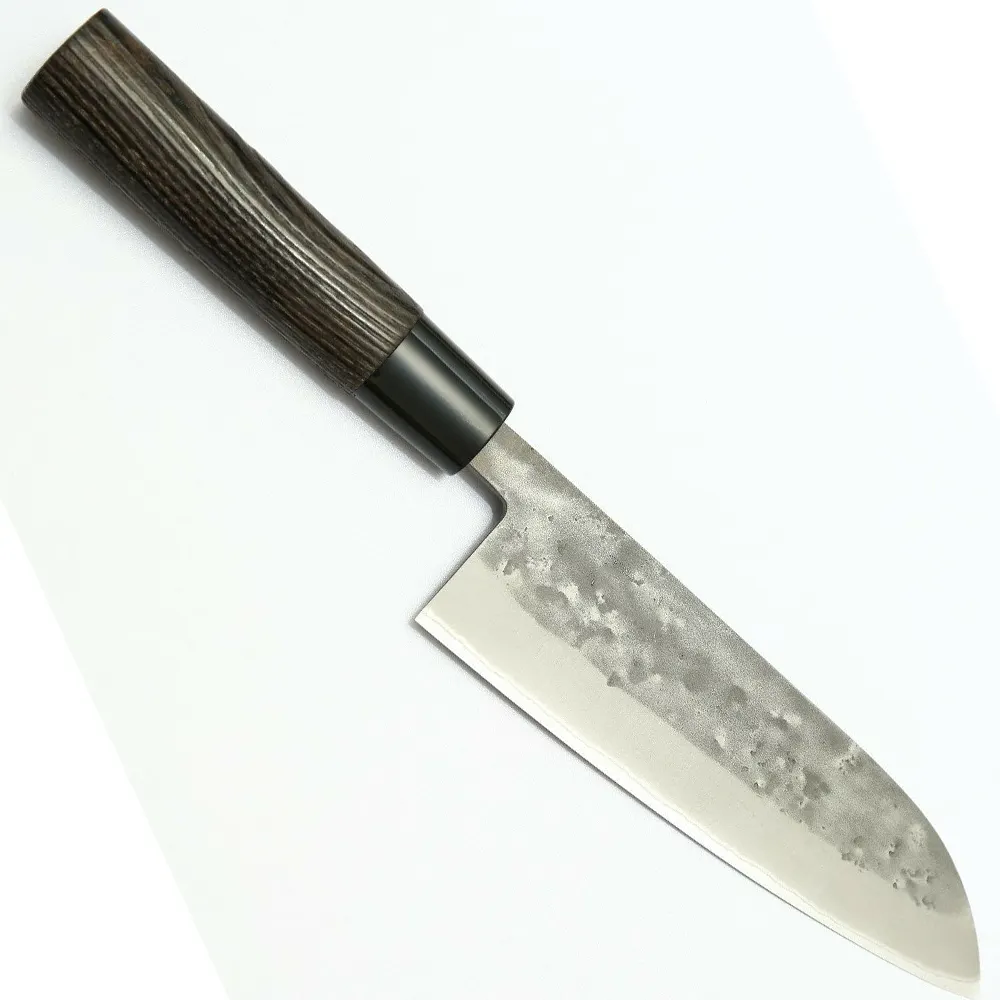 Ensemble de couteaux Santoku de Chef de cuisine en acier au carbone fait à la main de haute qualité avec gaine en cuir pur