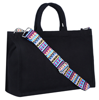 Sacs fourre-tout de luxe pour femmes en toile de coton noire avec fermeture éclair, sacs à main de shopping élégants, sacs messager tendance – Vente en gros